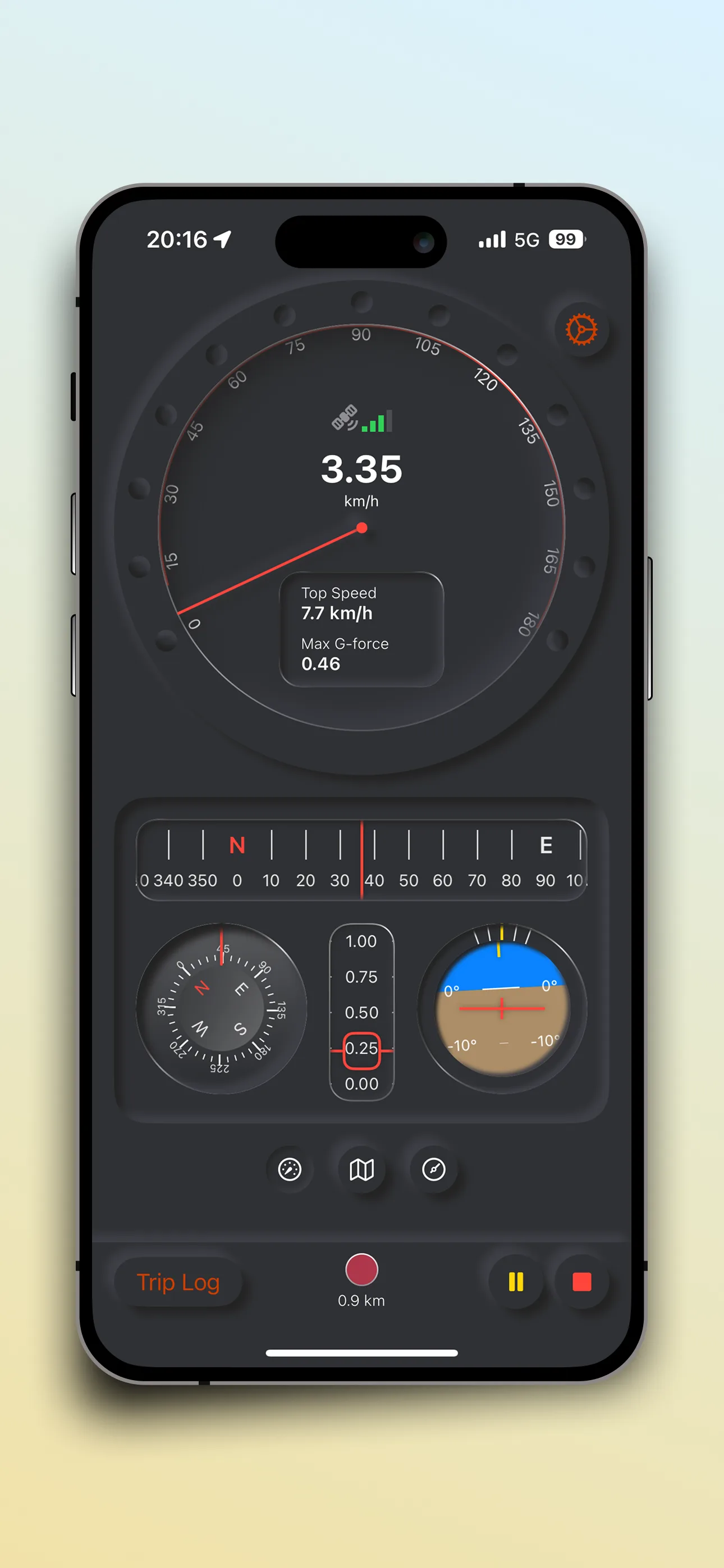 SpeedX – Geschwindigkeitsmesser, Höhenmesser, Barometer & Fahrtenschreiber – Screenshot 2