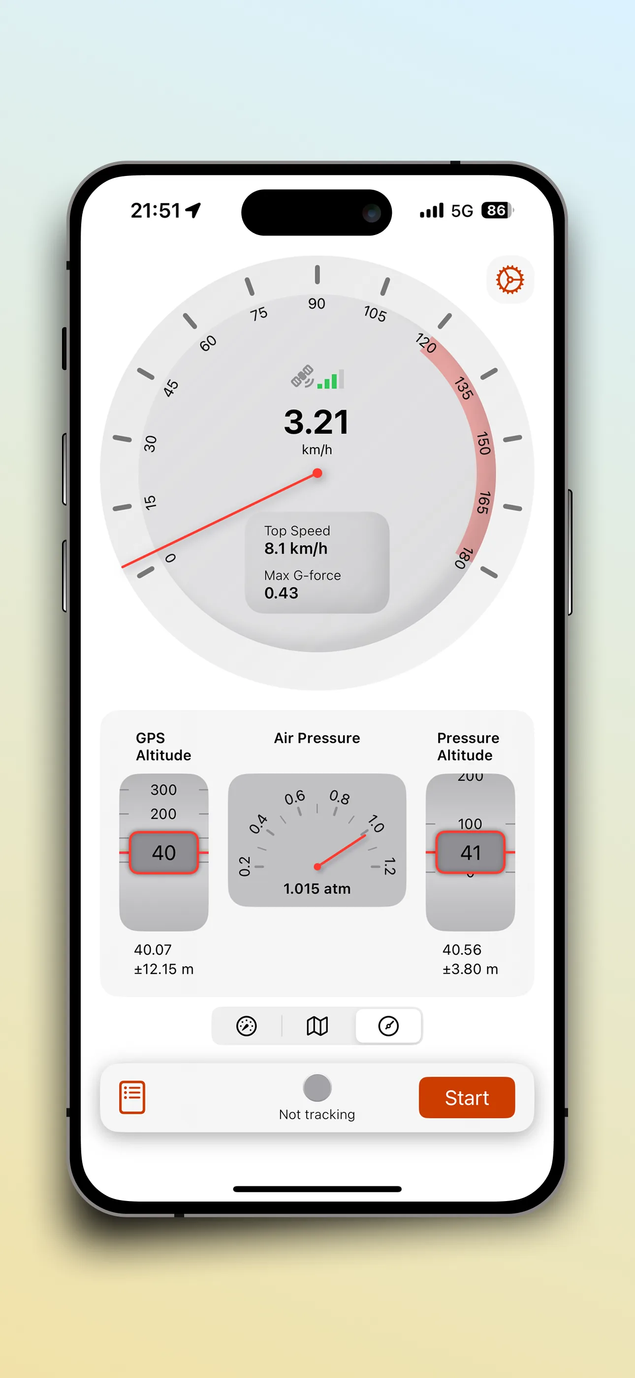 SpeedX – Geschwindigkeitsmesser, Höhenmesser, Barometer & Fahrtenschreiber – Screenshot 3
