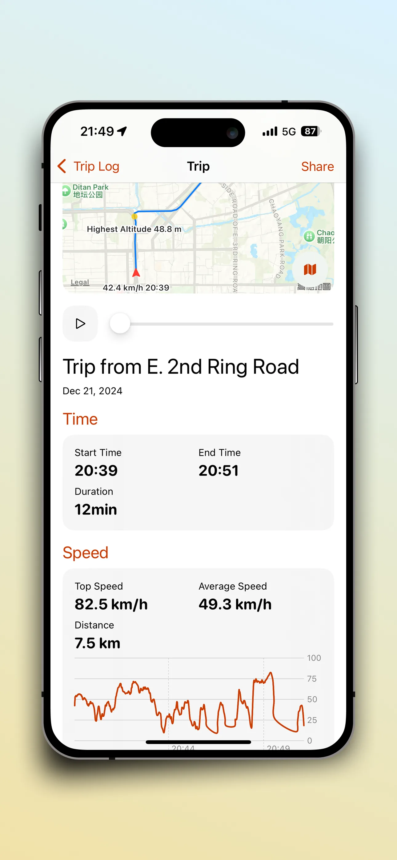 SpeedX – Geschwindigkeitsmesser, Höhenmesser, Barometer & Fahrtenschreiber – Screenshot 5